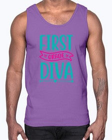 first grade diva 123#- first grade- Cotton Tank