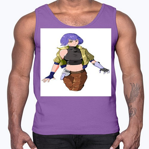 girl with gauntlet169#- anime- Cotton Tank