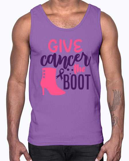 give cancer the boot Style 11#- breast cancer- Cotton Tank