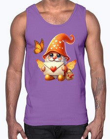 gnome with butterfly 06#- gnome- Cotton Tank