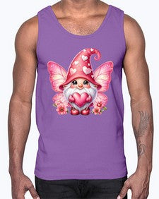 gnome with butterfly 08#- gnome- Cotton Tank
