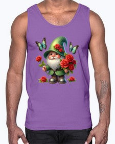 gnome with butterfly 11#- gnome- Cotton Tank