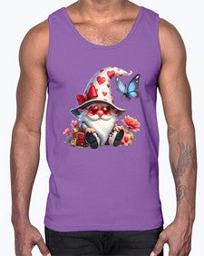 gnome with butterfly 13#- gnome- Cotton Tank