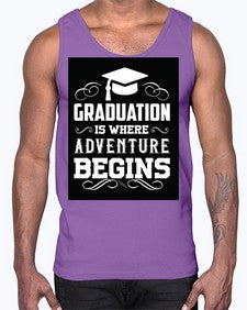 graduation is where adventure begins 224#- graduation- Cotton Tank