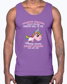 grumpy unicorn 147#- unicorn- Cotton Tank