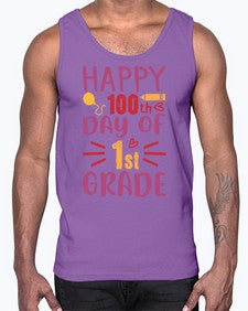 happy one hundredth day of first grade 247#- first grade- Cotton Tank