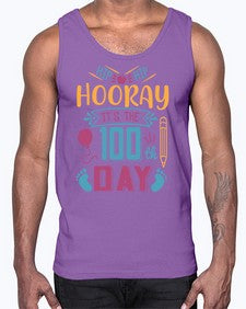 hip hip hooray its the one hundredth day 353#- one hundred days- Cotton Tank