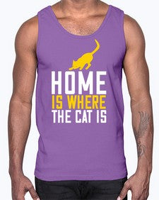 home is where the cat is Style 49#- cats- Cotton Tank