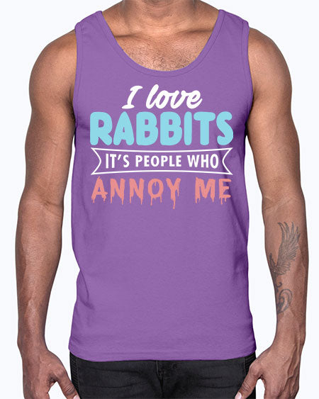 i love rabbits its people who annoy me- rabbit- Cotton Tank