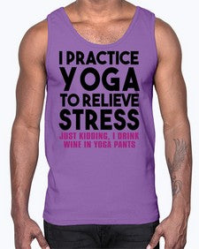i practice yoga 297#- yoga- Cotton Tank