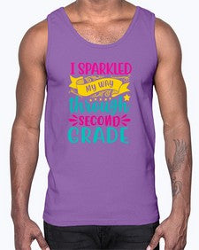 i sparkled my way through second grade 378#- second grade- Cotton Tank