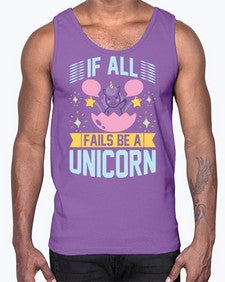 if all fails be a unicorn 221#- unicorn- Cotton Tank