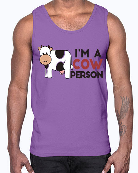 im a cow person- cow- Cotton Tank