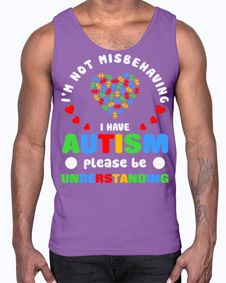 im not misbehaving i have 95#- autism- Cotton Tank