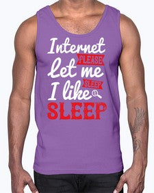 internet please let me sleepi like sleep 64#- internet- Cotton Tank