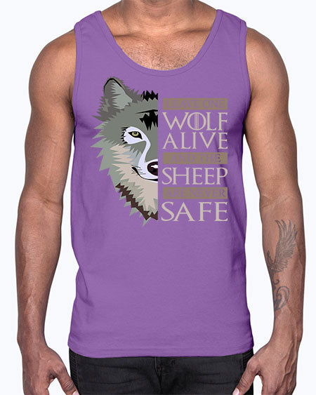 leave one wolf alive and the sheep are never safe- wolf- Cotton Tank