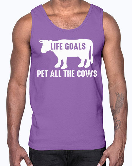 life goals pet all the cows- cow- Cotton Tank