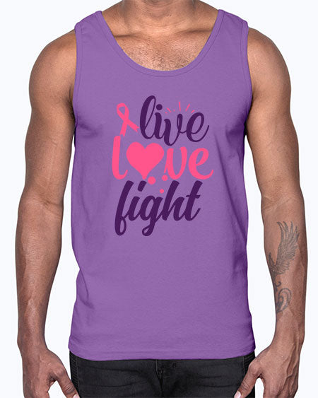 live love fight Style 8#- breast cancer- Cotton Tank