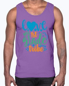 love my first grade tribe 519#- first grade- Cotton Tank