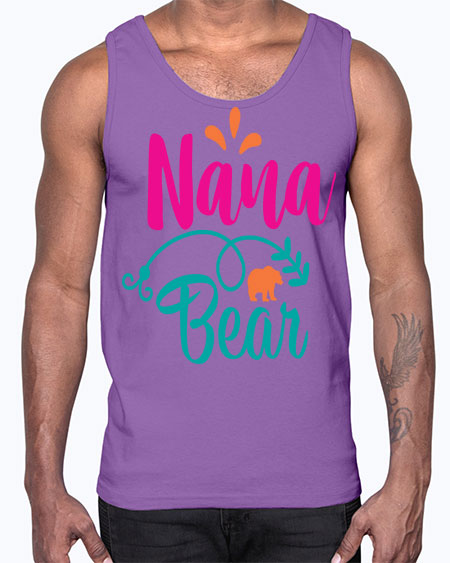 nana bear 197#- bears - animals- Cotton Tank