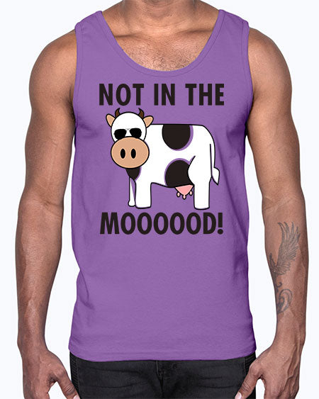 not in the mooood - cow- Cotton Tank