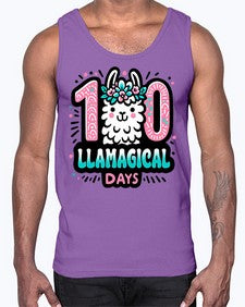 one hundred Llamagical Days 592#- one hundred days- Cotton Tank