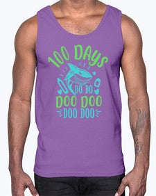 one hundred days shark doo doo 577#- one hundred days- Cotton Tank