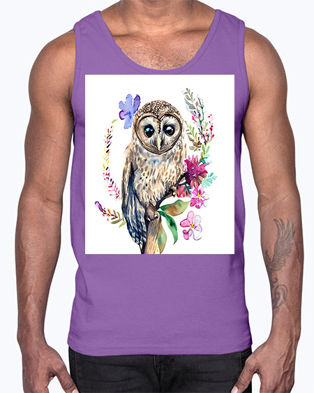 owl 12#- owl- Cotton Tank