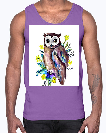 owl 14#- owl- Cotton Tank