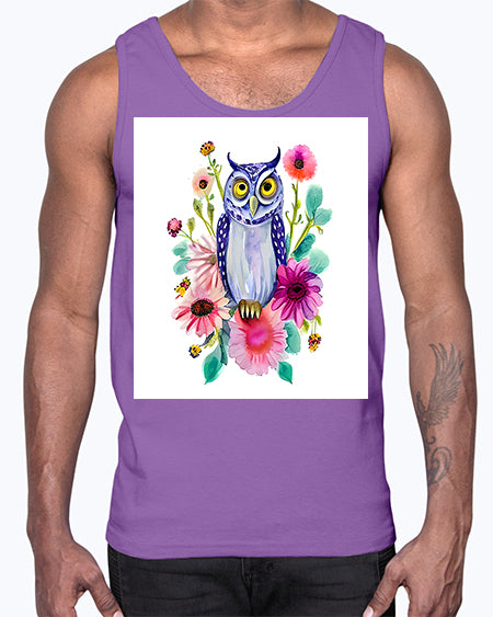 owl 25#- owl- Cotton Tank