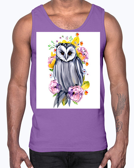 owl 27#- owl- Cotton Tank