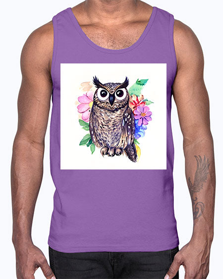owl 3#- owl- Cotton Tank