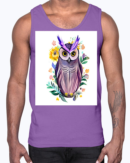 owl 7#- owl- Cotton Tank