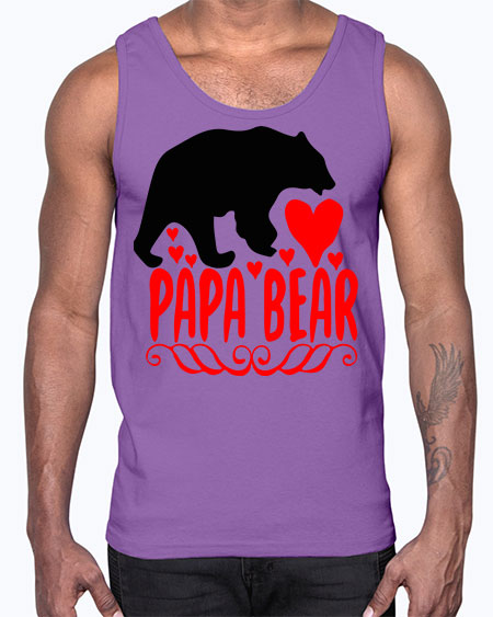 papa bear 205#- bears - animals- Cotton Tank