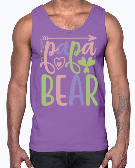 papa bear 207#- bears - animals- Cotton Tank