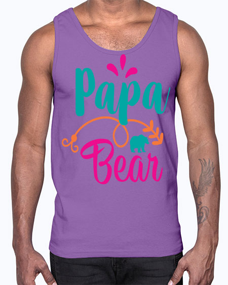 papa bear 213#- bears - animals- Cotton Tank