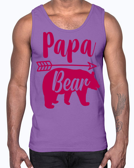 papa bear 217#- bears - animals- Cotton Tank