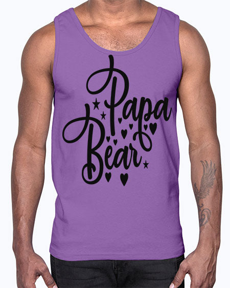 papa bear 219#- bears - animals- Cotton Tank