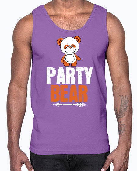 party bear 225#- bears - animals- Cotton Tank