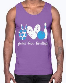 peace love bowling bowling 790#- bowling- Cotton Tank