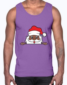 peekaboo black santa 19#- black boys or men- Cotton Tank