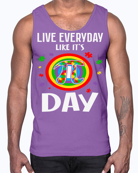 pi day autism puzzle math 111#- autism- Cotton Tank