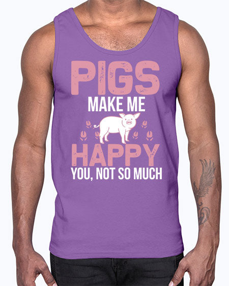 pigs make me happy Style 35#- pig- Cotton Tank