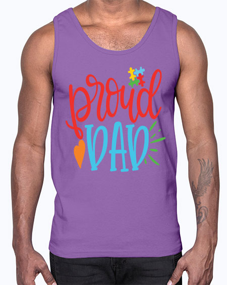 proud dad Style 36#- autism- Cotton Tank