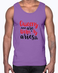 queens Are Born As Aries 384#- aries- Cotton Tank