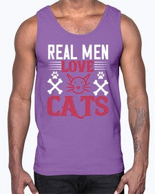 real man love cats Style 113#- cats- Cotton Tank