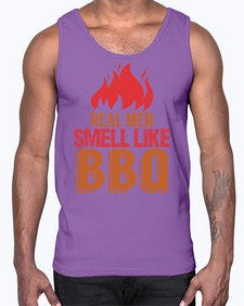 real men smell like bbq 373#- bbq- Cotton Tank