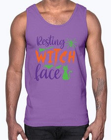 resting witch face 26#- witch- Cotton Tank