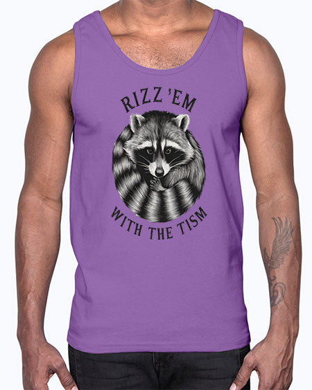 rizzem with the tism 53#- raccoon- Cotton Tank