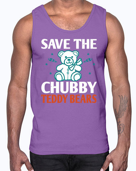 save the chubby teddy bears 247#- bears - animals- Cotton Tank